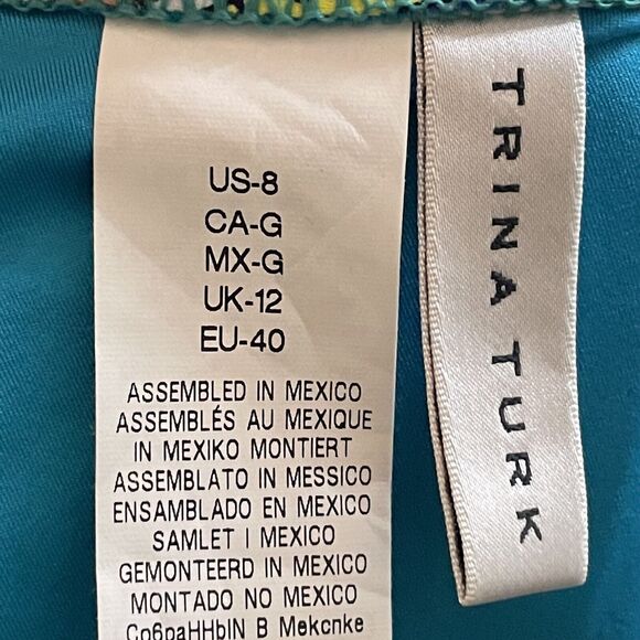 Trina Turk One Piece Swimsuit 8‎ Paisley Cutout Open Back Resort Chic - Picture 7 of 8